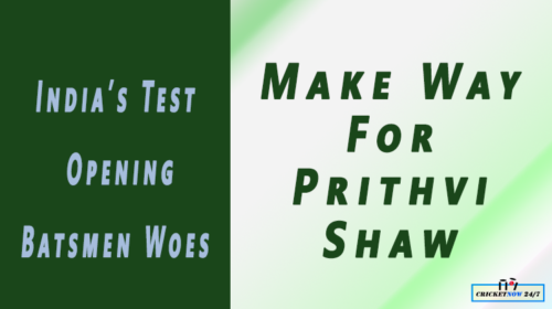 Make way for new Test Opener Prithvi Shaw 2018