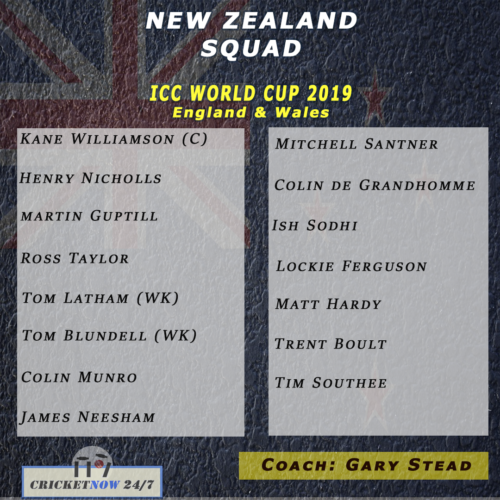 NZ squad for icc world cup 2019 