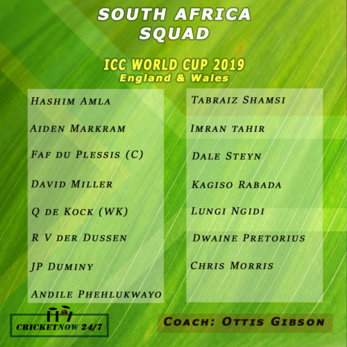 south africa squad world cup 2019