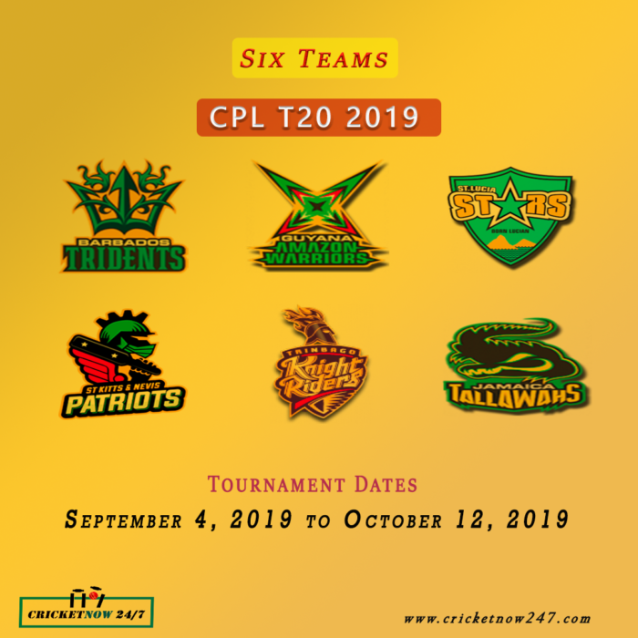 Six teams playing CPL T20 2019