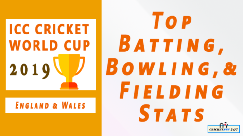 Top batting bowling fielding stats ICC Cricket World Cup 2019