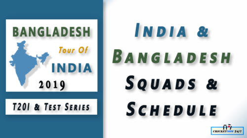 Bangladesh Tour of India 2019 T20I and Test Squads Schedule 2