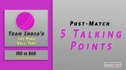 5 talking points from India's 1st Pink ball test