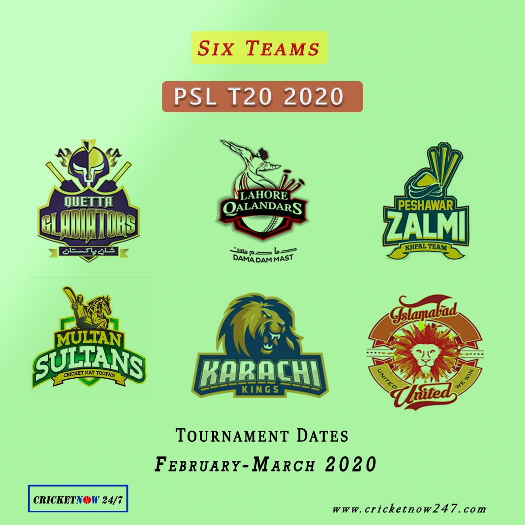 Pakistan Super League PSL 2020 all six teams
