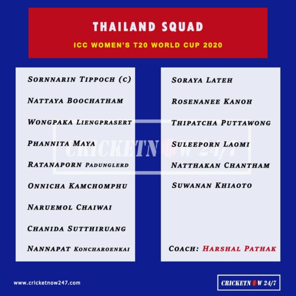 ICC Womens T20 World Cup 2020 Thailand Womens - full squad and thailand womens team coach harshal pathak