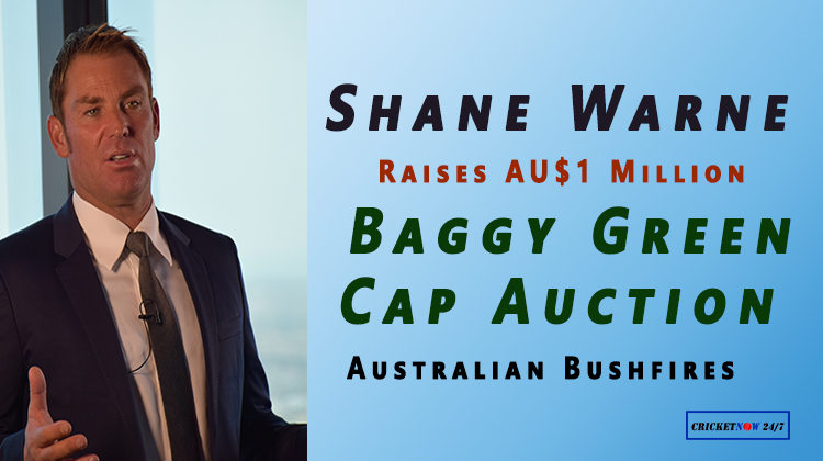 shane warne baggy green cap auction australian bushfires raises AU$ 1 Million commonwealth bank