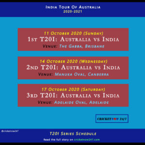 India tour of Australia 2020 21 T20I schedule