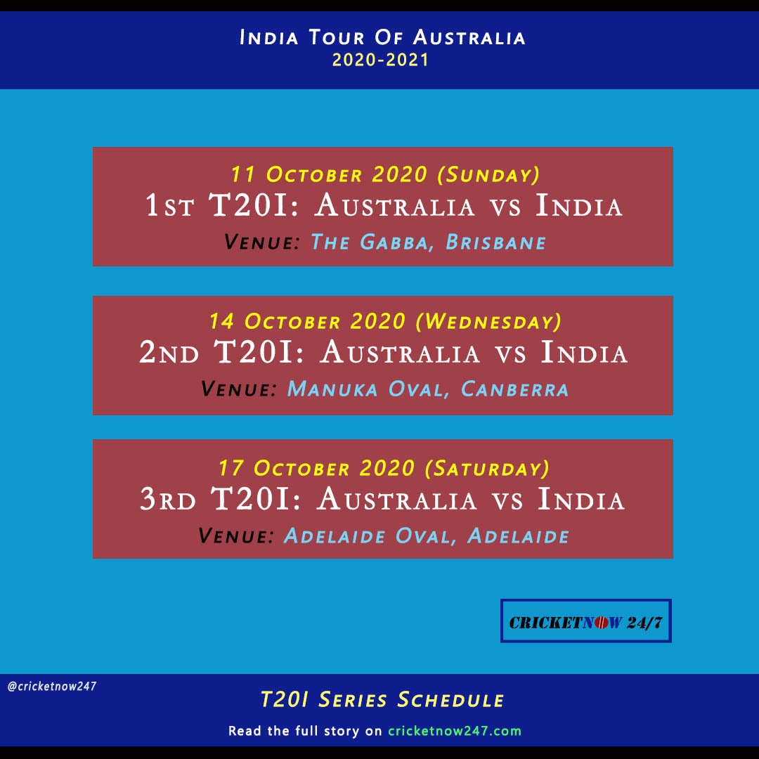 India Tour Of Australia 202021 Full Schedule (T20I,Test,ODI) Cricket Now 24/7